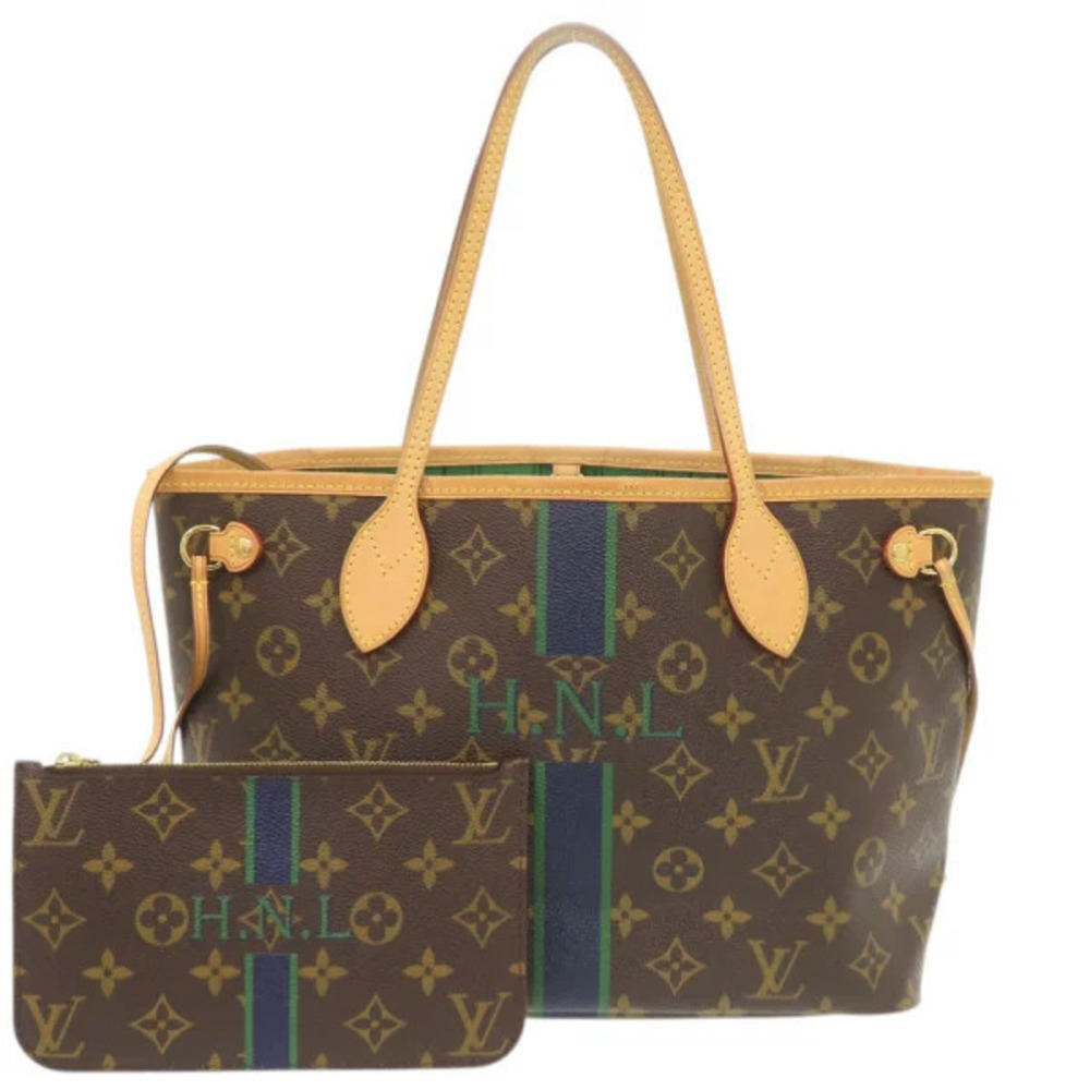 Louis Vuitton Neverfull Tote Bag Pouch Clutch Monogram Green LV